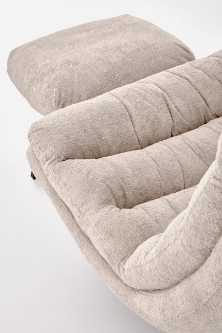 Otočné TV křeslo OLYMPIC s podnožkou — kov, látka, cappuccino