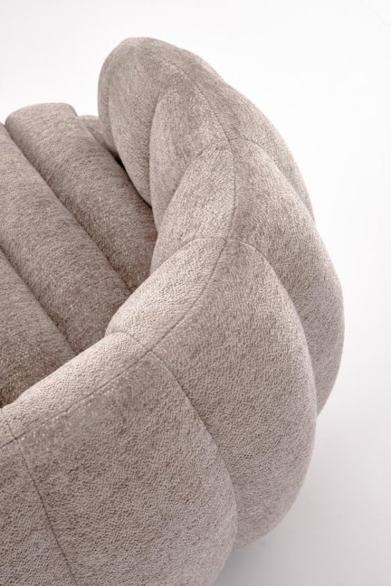 Otočné designové křeslo FRASER — látka, tmavě béžová