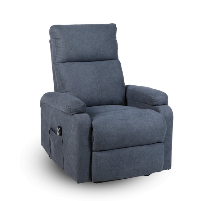 TV křeslo ALVI s elektrickým polohováním — látka, šedá, nosnost 130 kg