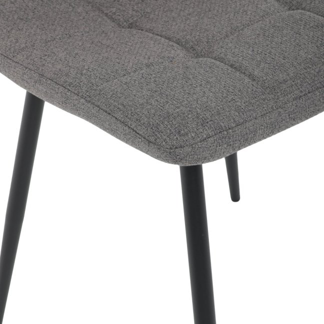 Jídelní židle KLAUDIUS — kov, látka, černá / šedá, nosnost 150 kg