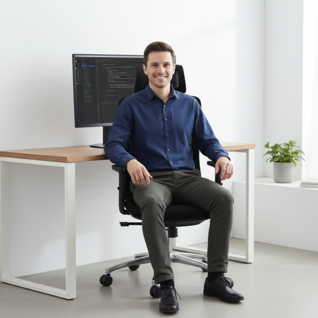 Kancelářská ergonomická židle Neoseat TASCO — síť / látka, černá, nosnost 150 kg