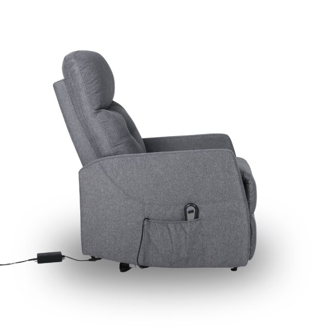 TV křeslo MODO PLUS s elektrickým polohováním — látka, šedá, nosnost 130 kg