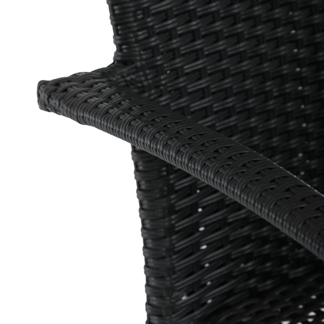 Zahradní křeslo SELEN — kov, umělý ratan, černá