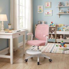 Dětská otočná židle Neoseat JUNI 010 s podnoží — látka, růžová