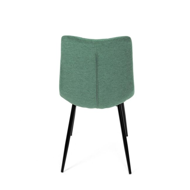 Jídelní židle DAEMON — kov, látka, černá / zelená