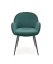 Jídelní křeslo ORON — kov, samet, černá / zelená