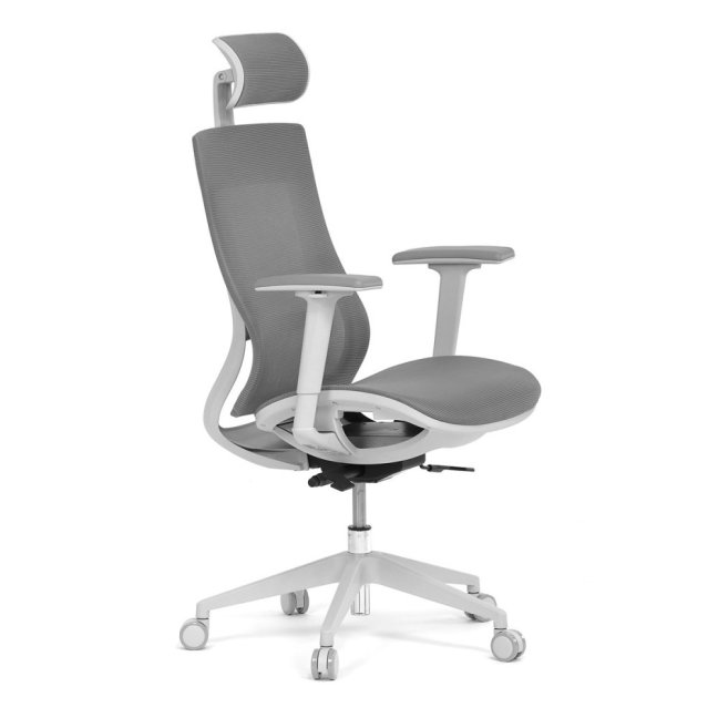 Kancelářská ergonomická židle SIVAL — síť, šedá