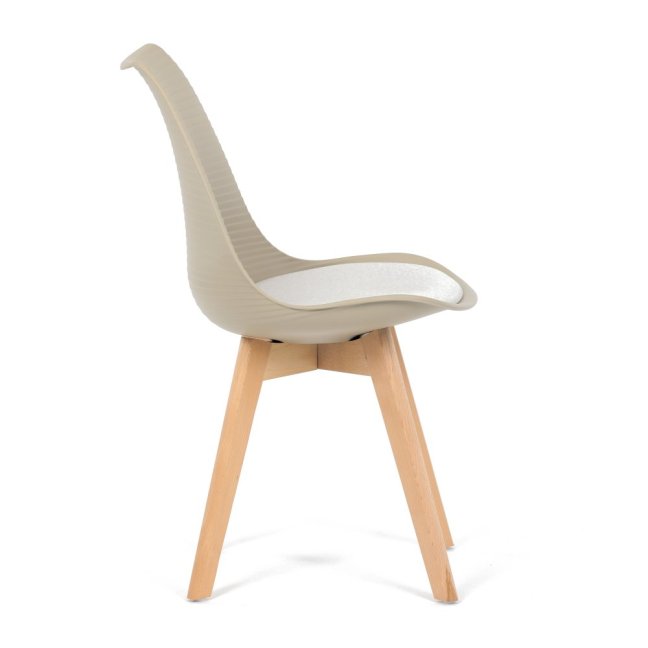 Jídelní židle ALETE — plast, samet, hnědá / bílá