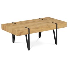 Konferenční stolek LACHLAN — kov, MDF, dekor divoký dub