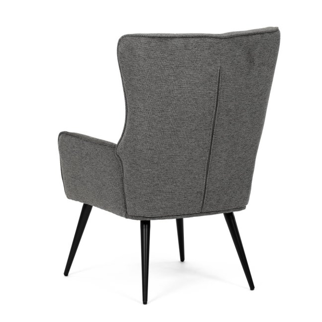 Relaxační křeslo ušák LOYD — látka, černá / šedá