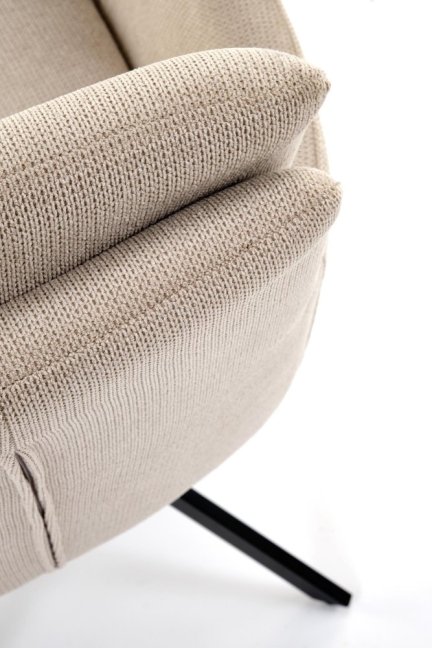 Jídelní otočné křeslo JEREMY — kov, látka, béžová