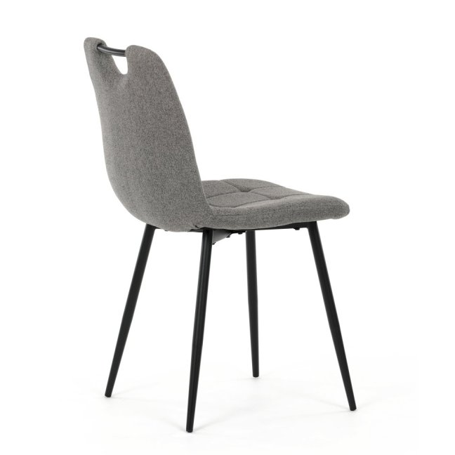 Jídelní židle KLAUDIUS — kov, látka, černá / šedá, nosnost 150 kg