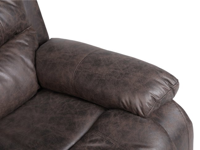 Relaxační polohovací TV křeslo HAVEN — látka, hnědá, nosnost 130 kg