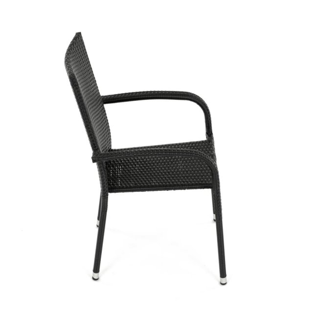 Zahradní křeslo SELEN — kov, umělý ratan, černá