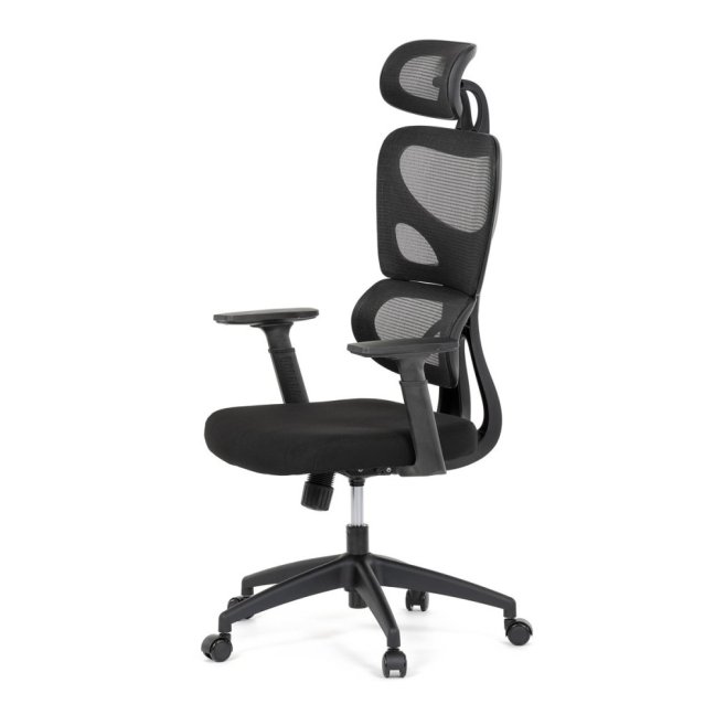 Kancelářská ergonomická židle GRANT — síť, látka, černá