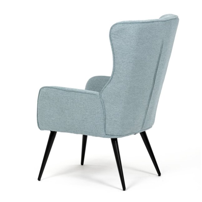 Relaxační křeslo ušák LOYD — látka, černá / mentolová