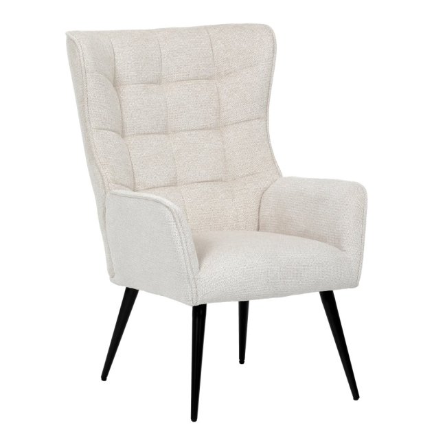 Relaxační křeslo ušák LOYD — látka, černá / béžová