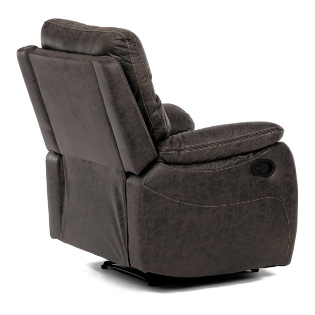 Relaxační polohovací TV křeslo NORBERT — látka, tmavě hnědá, nosnost 150 kg