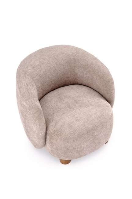 Designové křeslo BAKER — dřevo, látka, béžová
