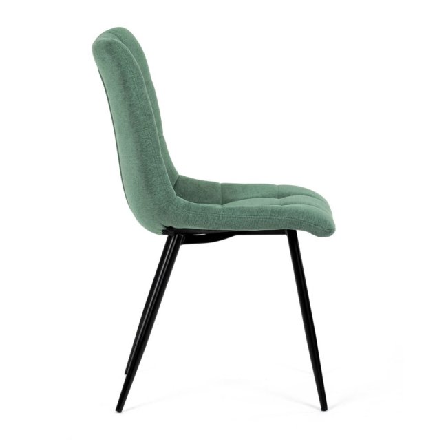 Jídelní židle DAEMON — kov, látka, černá / zelená
