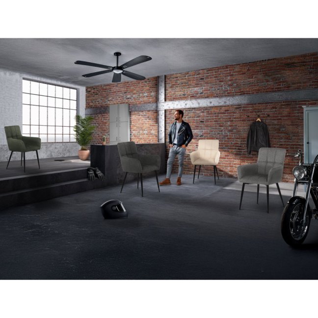 Jídelní křeslo LYON — kov, látka, více barev - Barevné varianty jídelního křesla LYON: Tmavě šedá