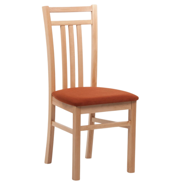 Jídelní čalouněná židle LOTY — masiv, látka, více barev - Moření jídelní židle: Třešeň, Barva čalounění látkou VELVET: Velvet terracotta 44