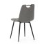 Jídelní židle KLAUDIUS — kov, látka, černá / šedá, nosnost 150 kg