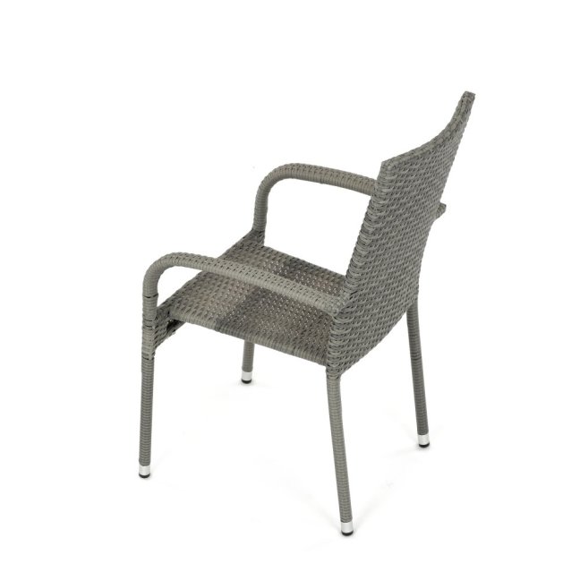 Zahradní křeslo SELEN — kov, umělý ratan, šedá