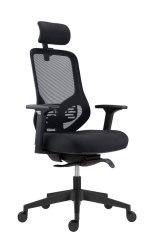 Kancelářská ergonomická židle ATOMIC — síť / látka, černá, nosnost 130 kg