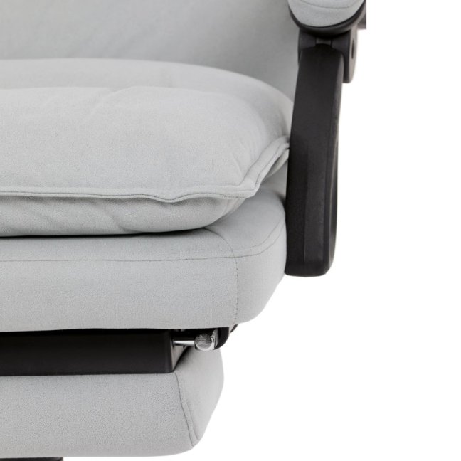 Kancelářské křeslo TITUS s podnožkou — látka, světle šedá