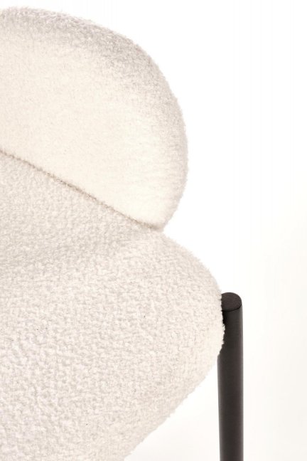 Jídelní židle SOURIS — kov, látka, krémová