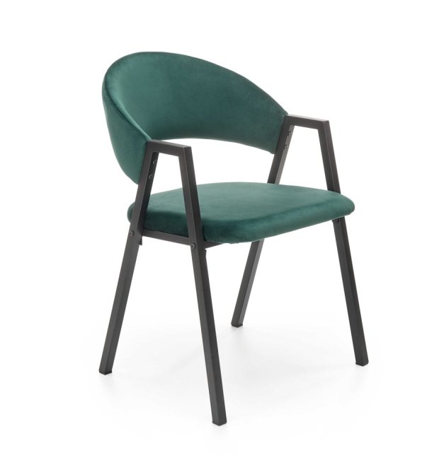 Jídelní křeslo RAMON — kov, samet, zelená