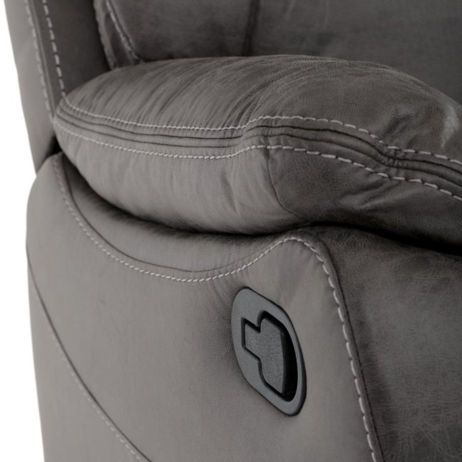 Relaxační polohovací TV křeslo NORBERT — látka, šedá, nosnost 150 kg