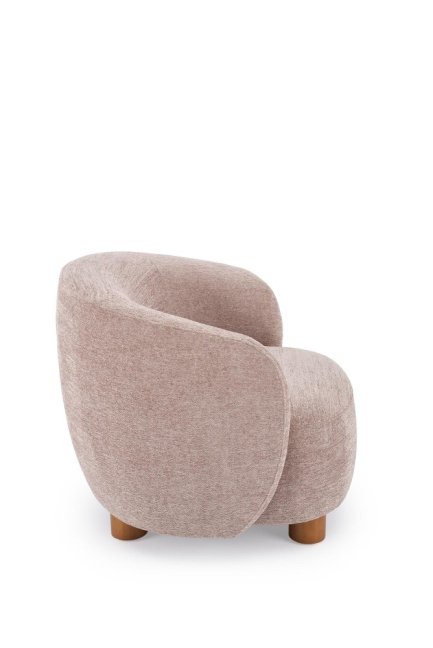 Designové křeslo BAKER — dřevo, látka, béžová
