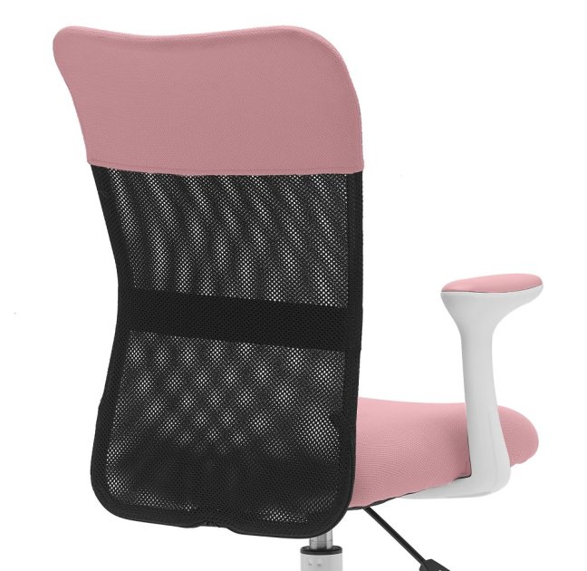 Dětská židle Neoseat MONKEY WHITE s podnoží — látka, bílá / světle růžová