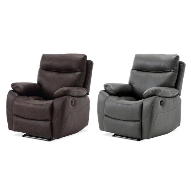 Relaxační křeslo BENNY s elektrickým polohováním — látka, šedá