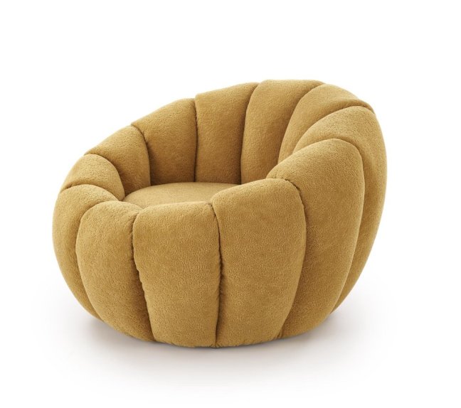 Designové křeslo GASPAR II — látka, žlutá