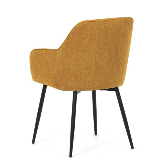 Jídelní křeslo JACOB — kov, látka, žlutá