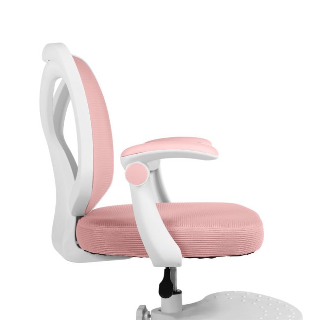 Dětská otočná židle Neoseat JUNI 010 s podnoží — látka, růžová