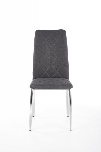 Jídelní židle HARRY — kov, látka, chrom / šedá