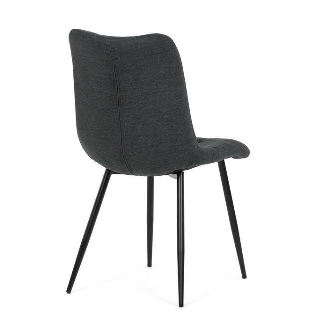 Jídelní židle DAEMON — kov, látka, černá / tmavě šedá