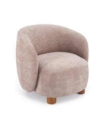 Designové křeslo BAKER — dřevo, látka, béžová