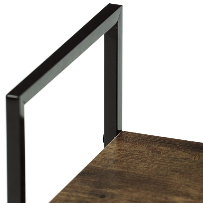 Regál TIREK III — kov, MDF, černá / dekor starého dřeva