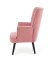 Relaxační křeslo ušák DELGADO — masiv, látka, růžová