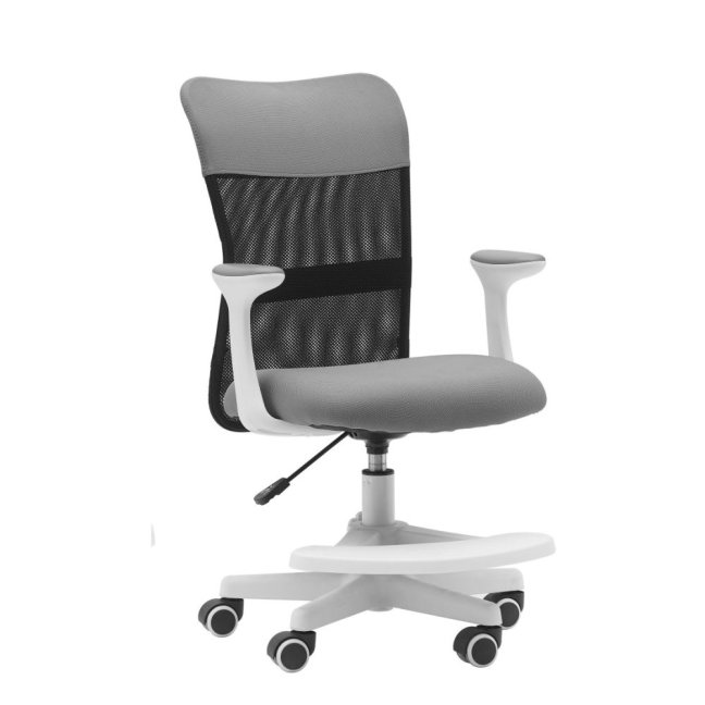 Dětská židle Neoseat MONKEY WHITE s podnoží — látka, bílá / světle šedá