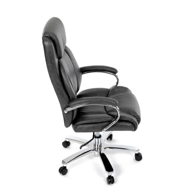 Kancelářské křeslo RYZAR — ekokůže, šedá