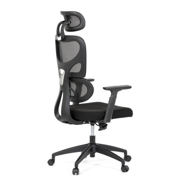 Kancelářská ergonomická židle GRANT — síť, látka, černá