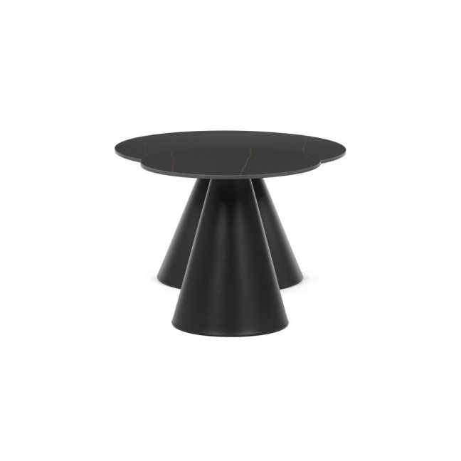 Set 2 konferenčních stolků NOEL II — kov, keramika, dekor mramor / černá