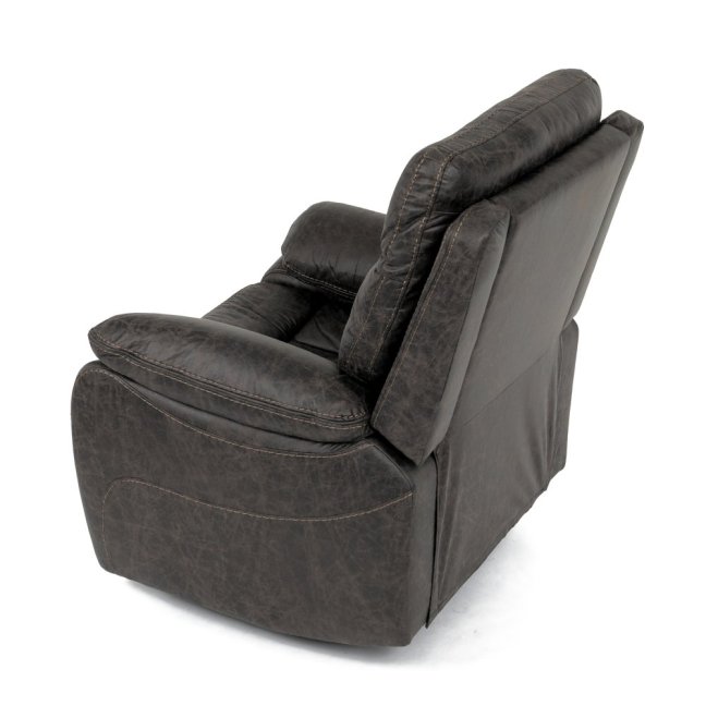 Relaxační křeslo BENNY s elektrickým polohováním — látka, tmavě hnědá