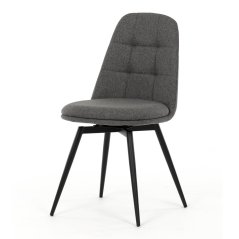 Jídelní otočná židle RUDOLF — kov, látka, šedá